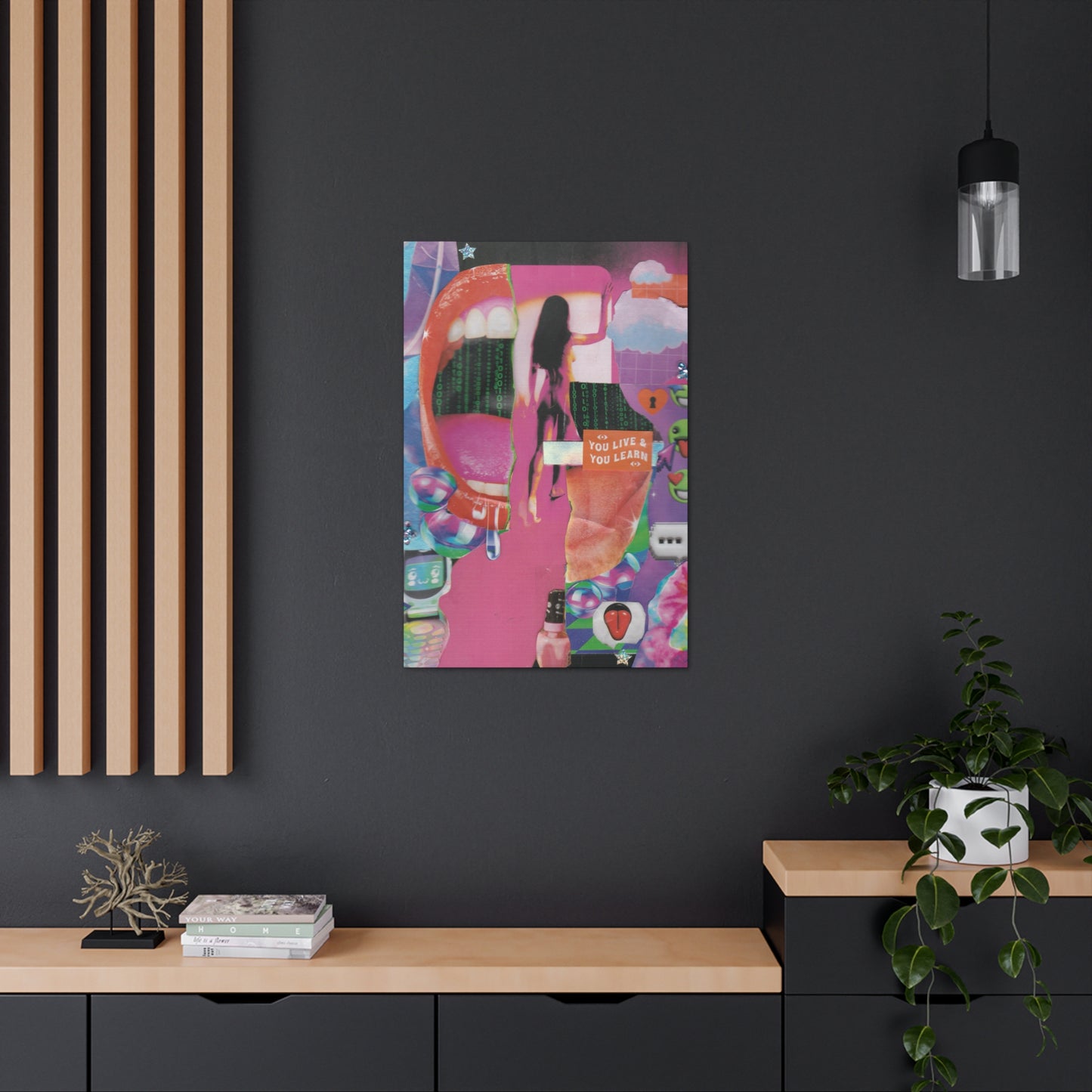 "You Live & You Learn" – Surreal Collage Art Print on Canvas