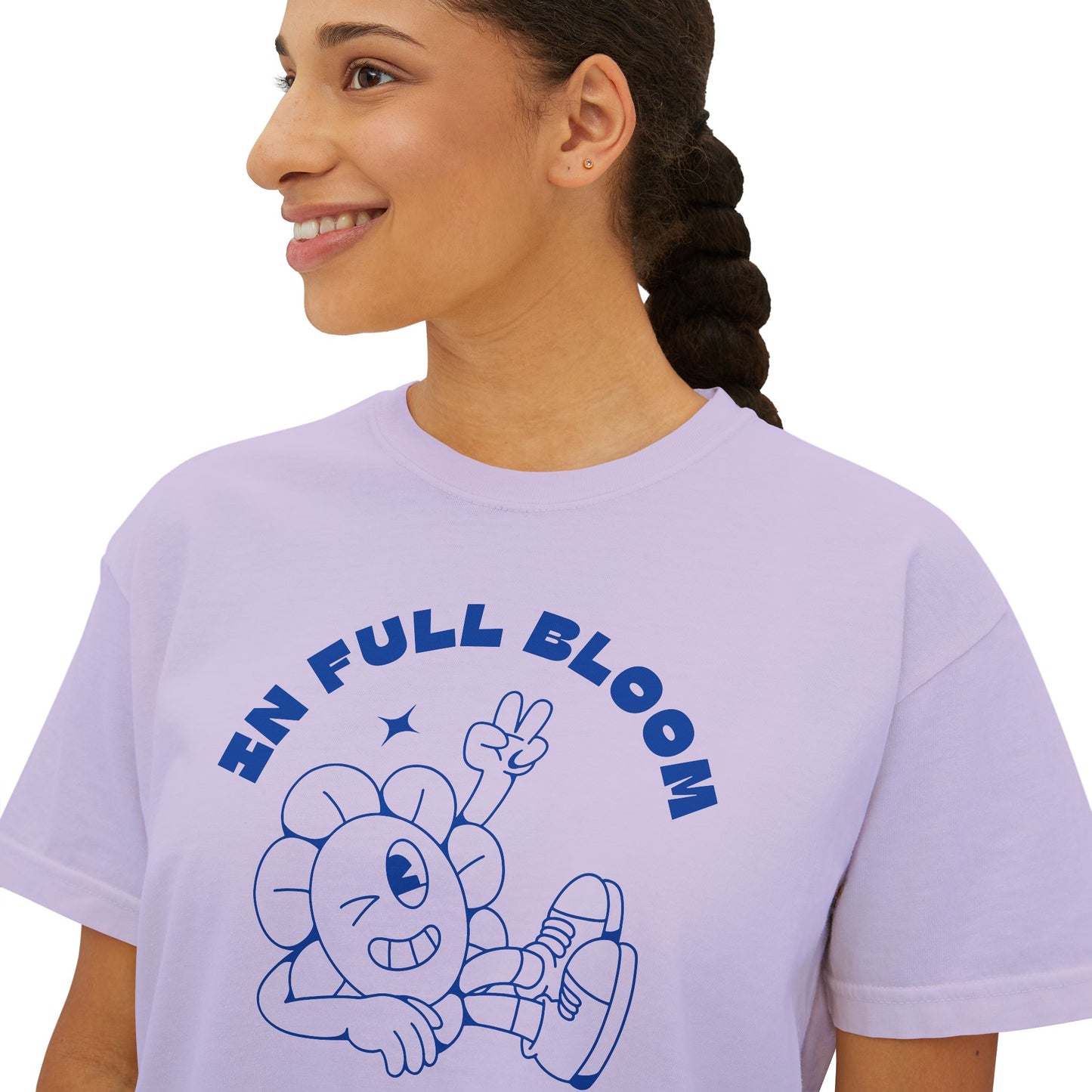"In Full Bloom" - Retro Graphic T-Shirt for Women