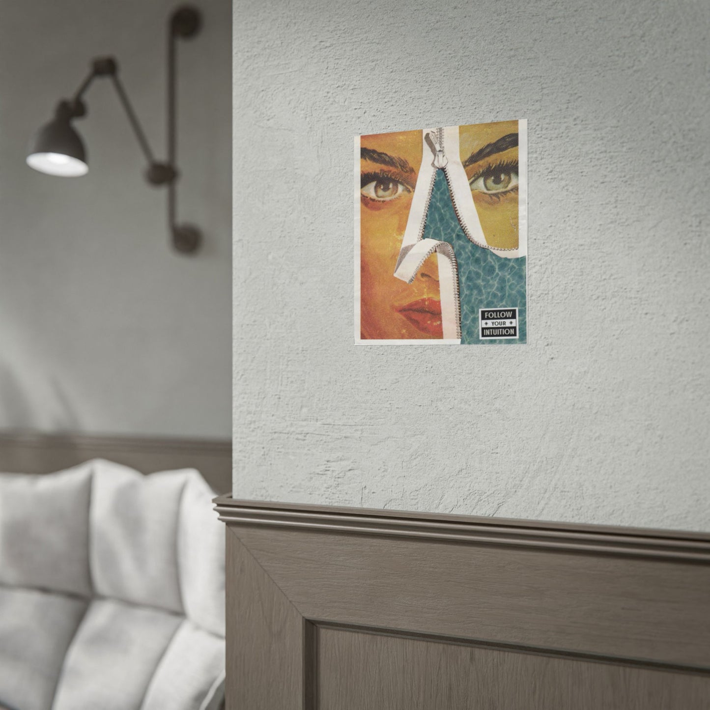 "Follow Your Intuition" Abstract Art Print | Mixed Media Collage