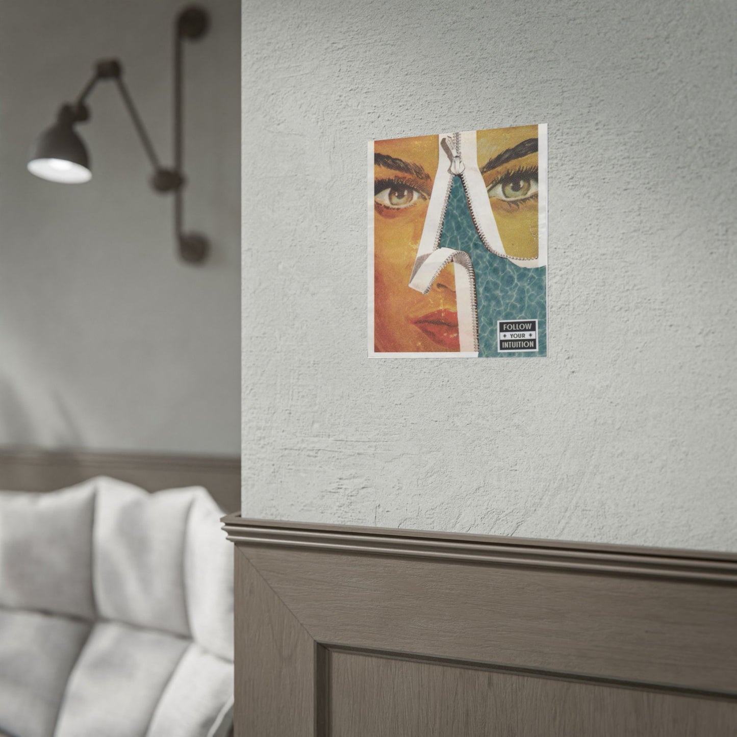 "Follow Your Intuition" Abstract Art Print | Mixed Media Collage