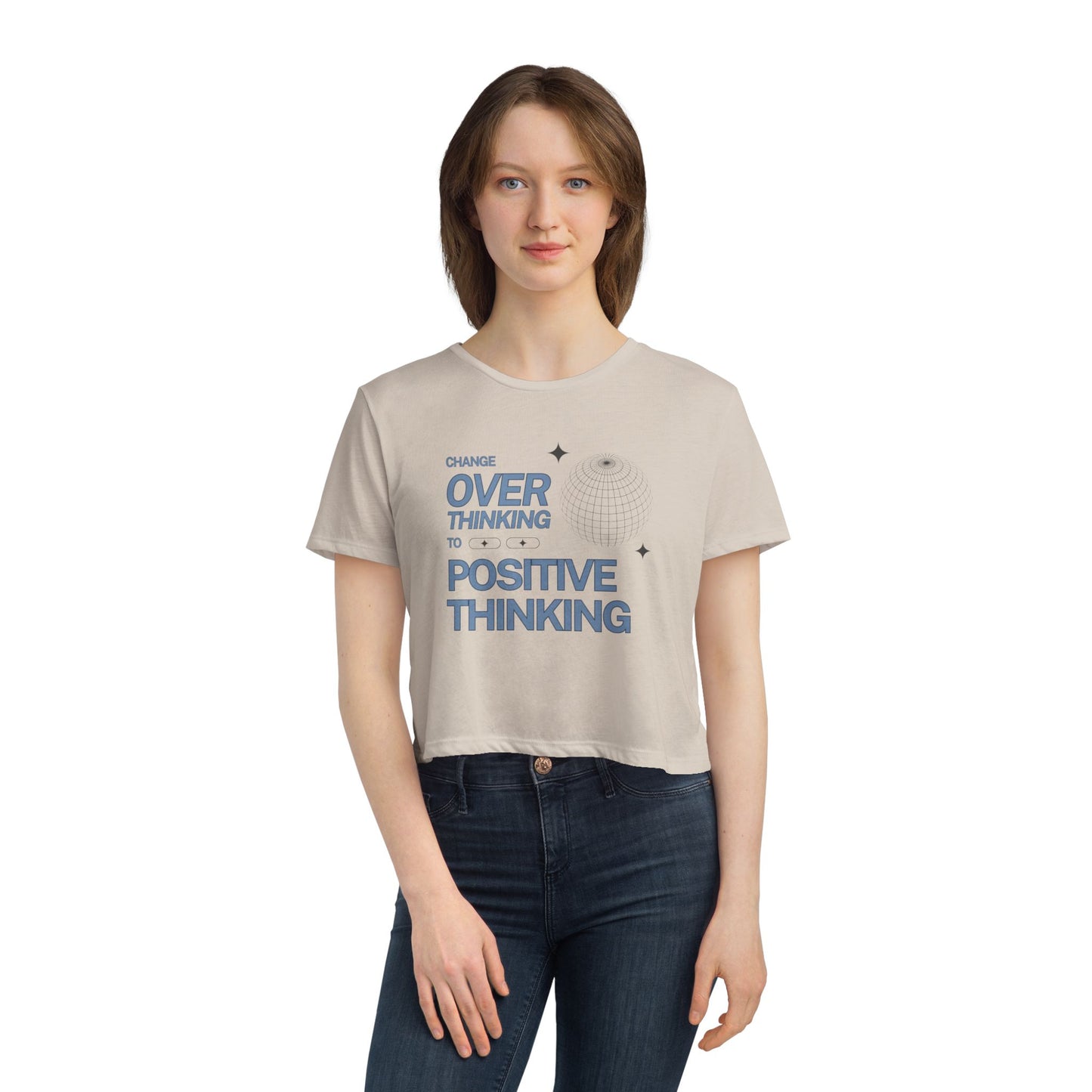 Positive Thinking Women's Flowy Cropped Tee