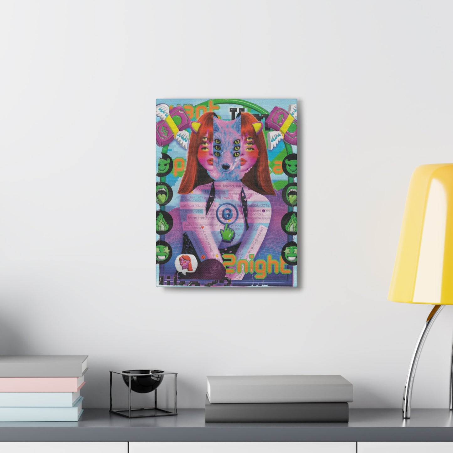 "2night" Surreal Mixed Media Collage - Canvas Art Print