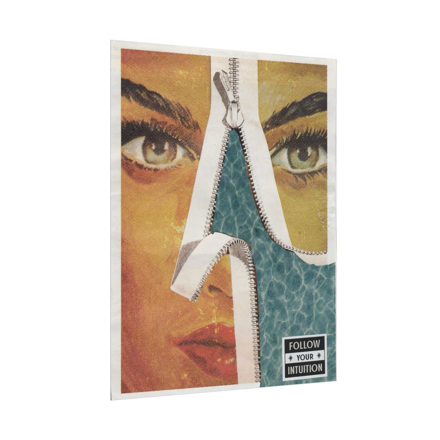 "Follow Your Intuition" Abstract Art Print | Mixed Media Collage