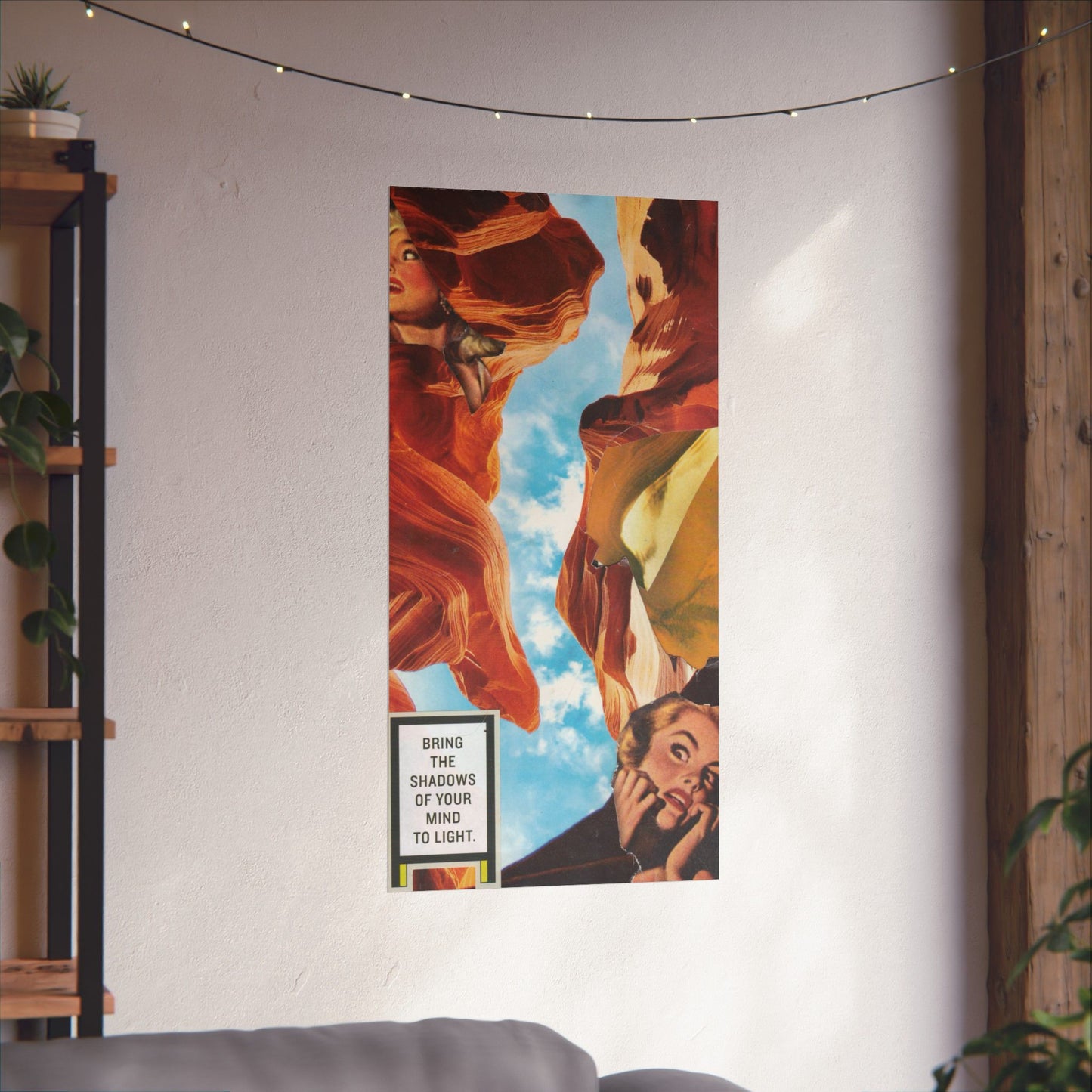 "Bring the Shadows of Your Mind to Light"- Mixed Media Art (Large Poster, Vertical)