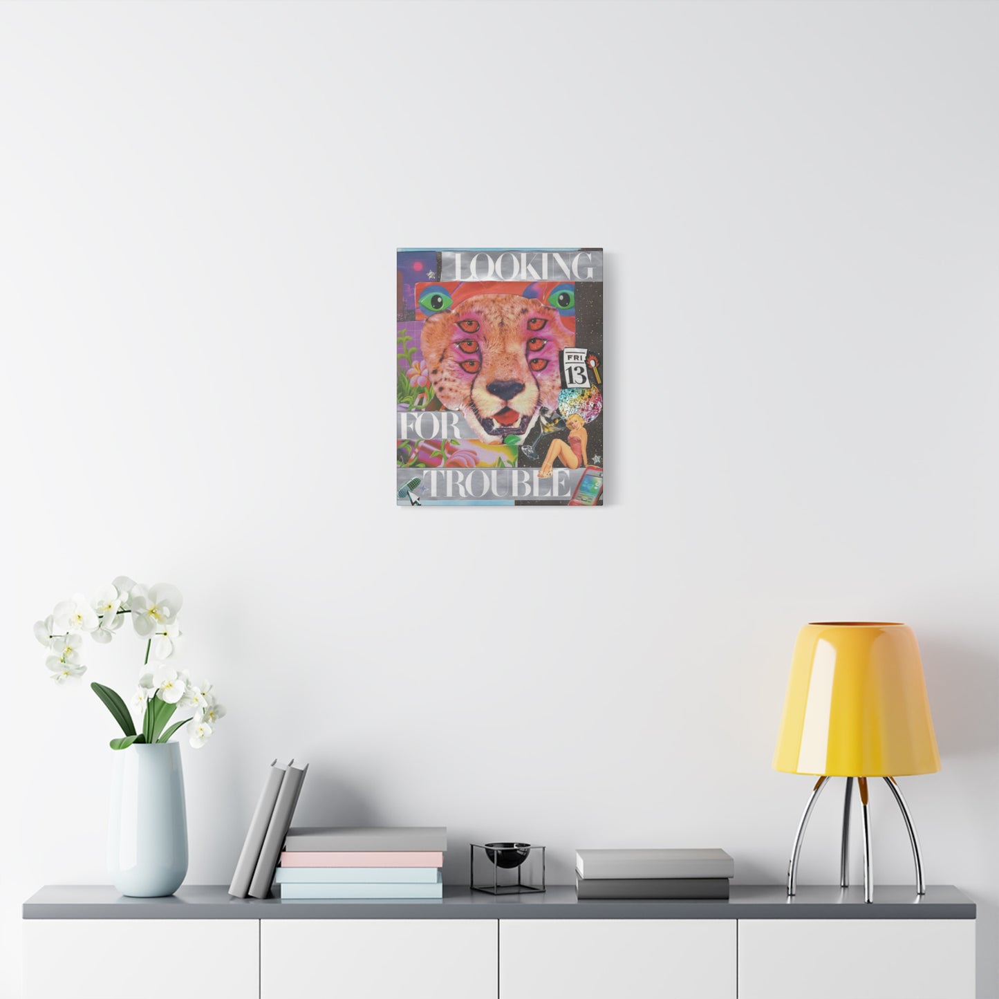 "Looking for Trouble" – Surreal Collage Art Canvas