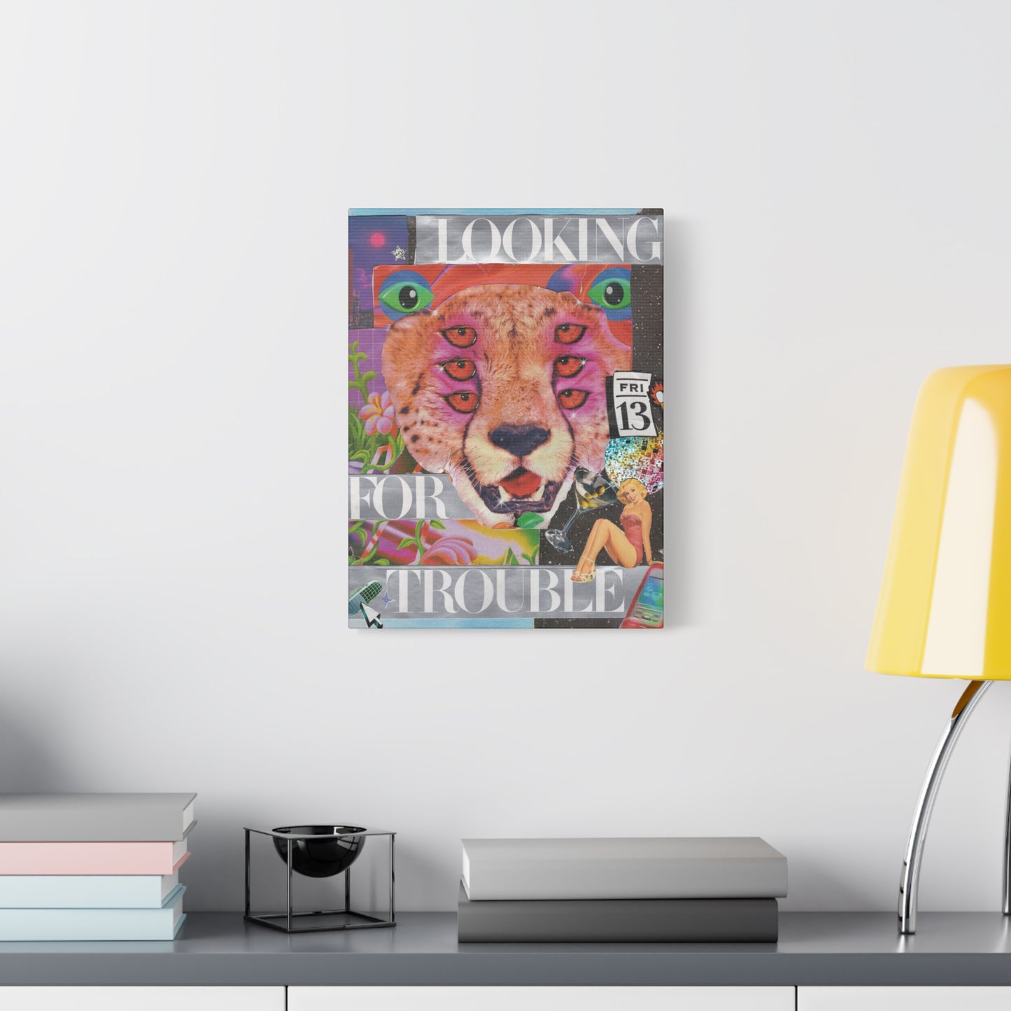 "Looking for Trouble" – Surreal Collage Art Canvas