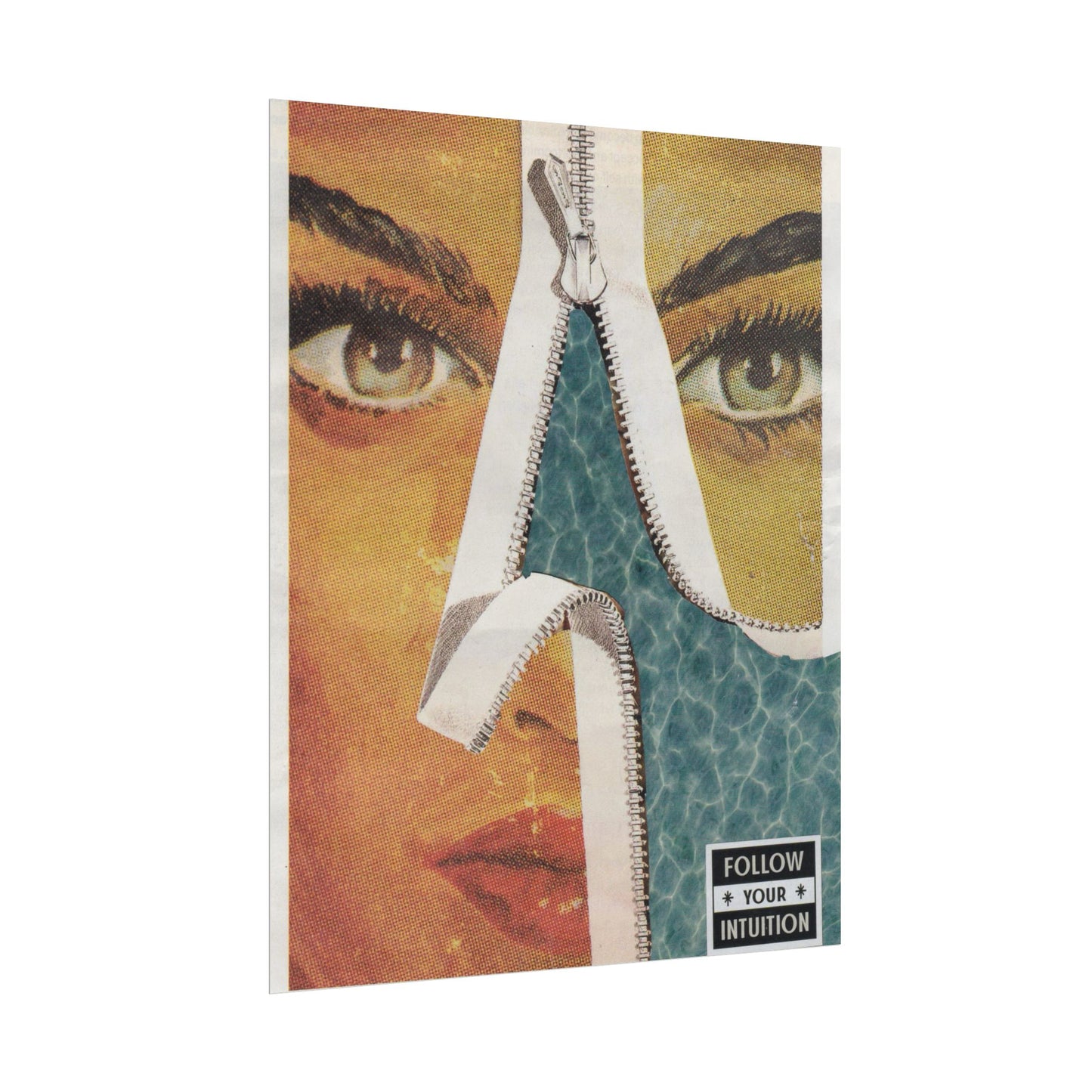 "Follow Your Intuition" Abstract Art Print | Mixed Media Collage