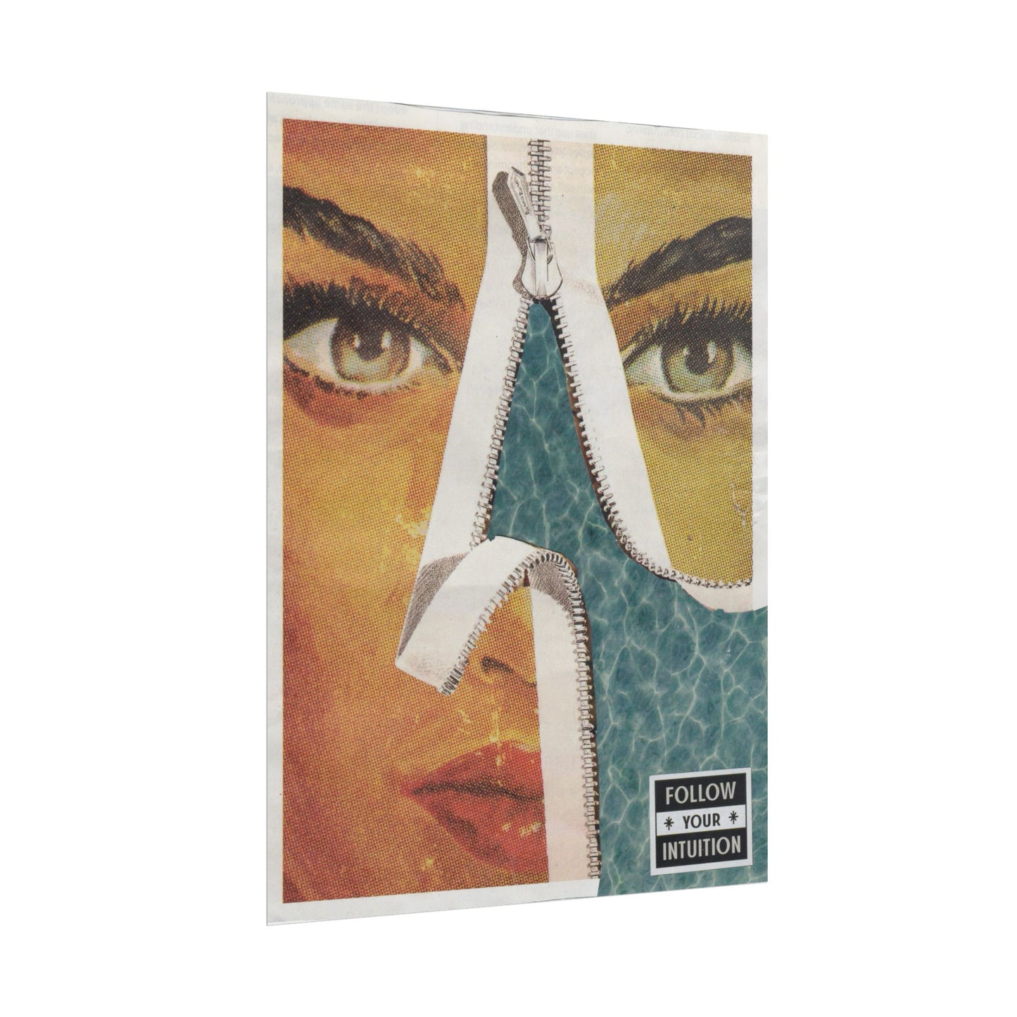 "Follow Your Intuition" Abstract Art Print | Mixed Media Collage