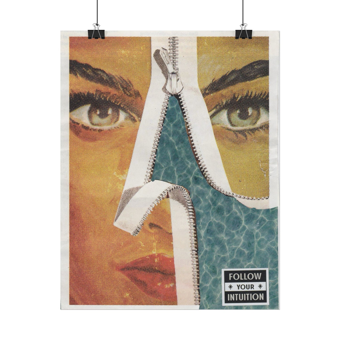 "Follow Your Intuition" Abstract Art Print | Mixed Media Collage