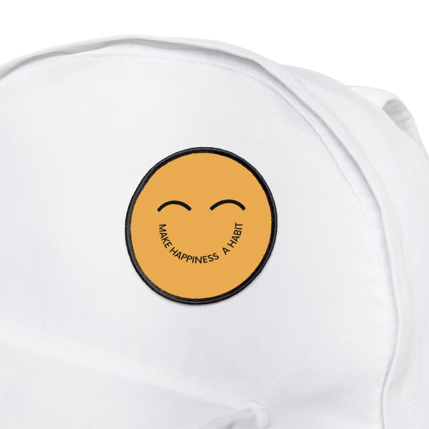 Cute Iron-On Patch - 'Make Happiness A Habit'
