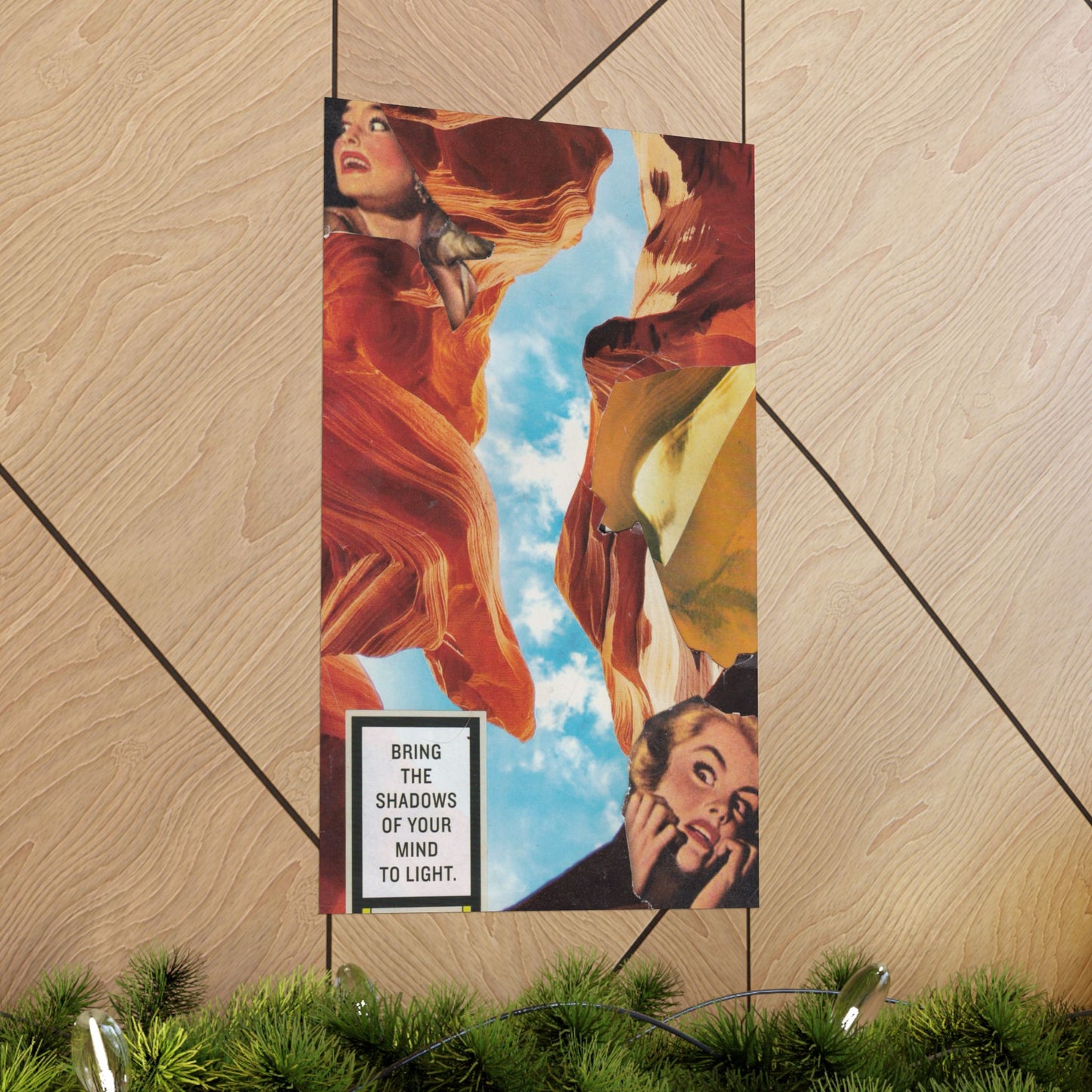 "Bring the Shadows of Your Mind to Light"- Mixed Media Art (Large Poster, Vertical)