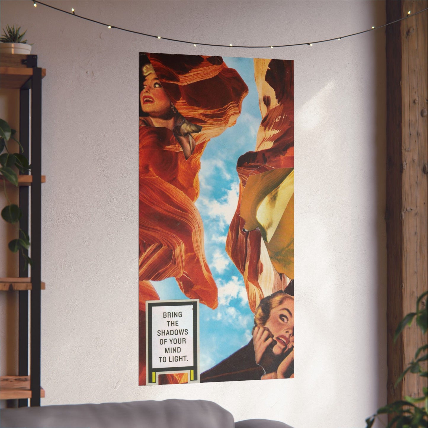 "Bring the Shadows of Your Mind to Light"- Mixed Media Art (Large Poster, Vertical)