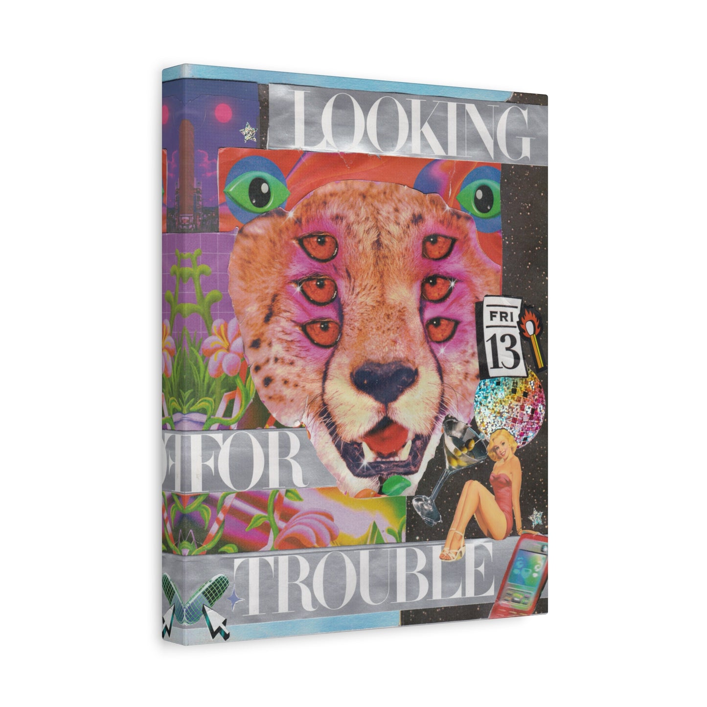 "Looking for Trouble" – Surreal Collage Art Canvas