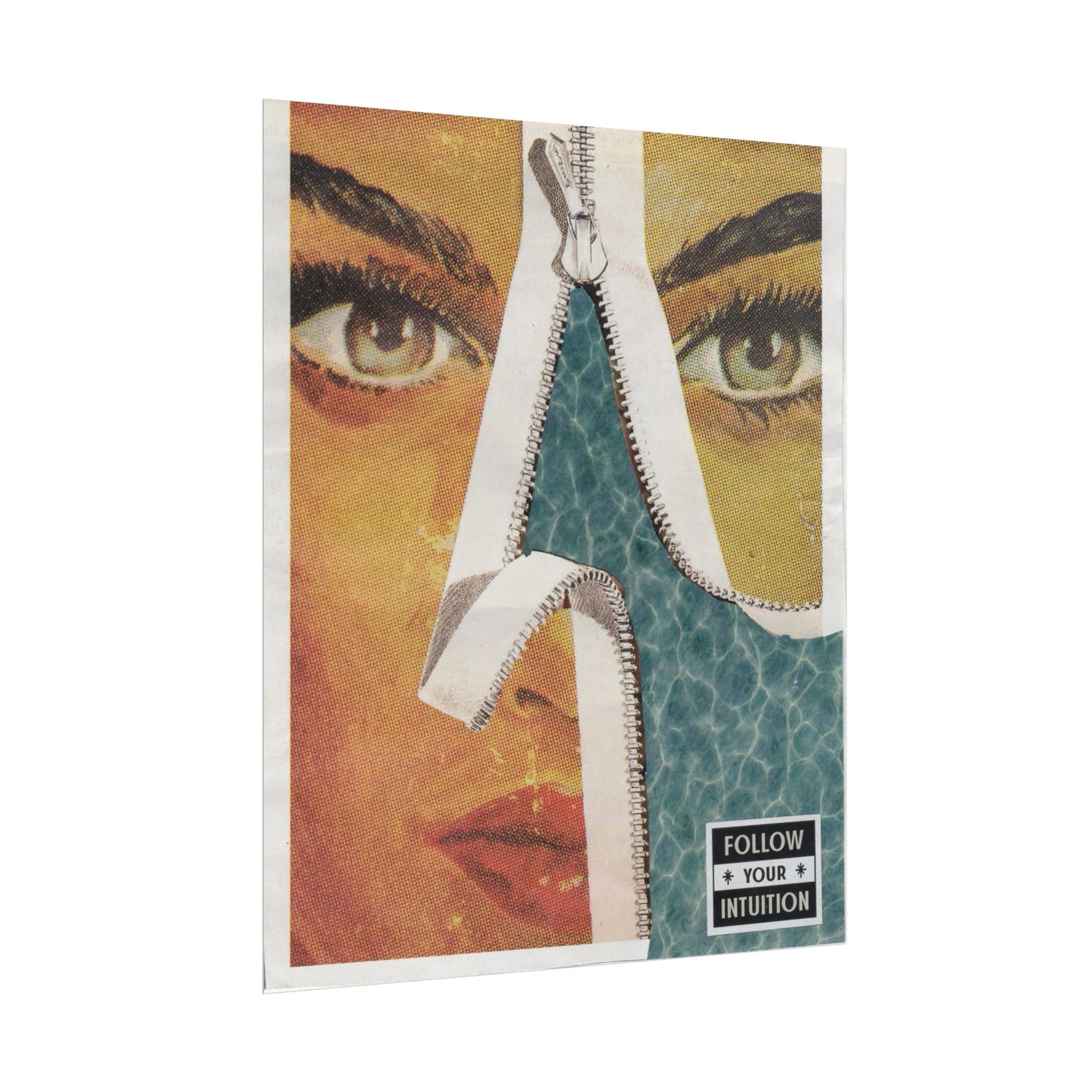 "Follow Your Intuition" Abstract Art Print | Mixed Media Collage