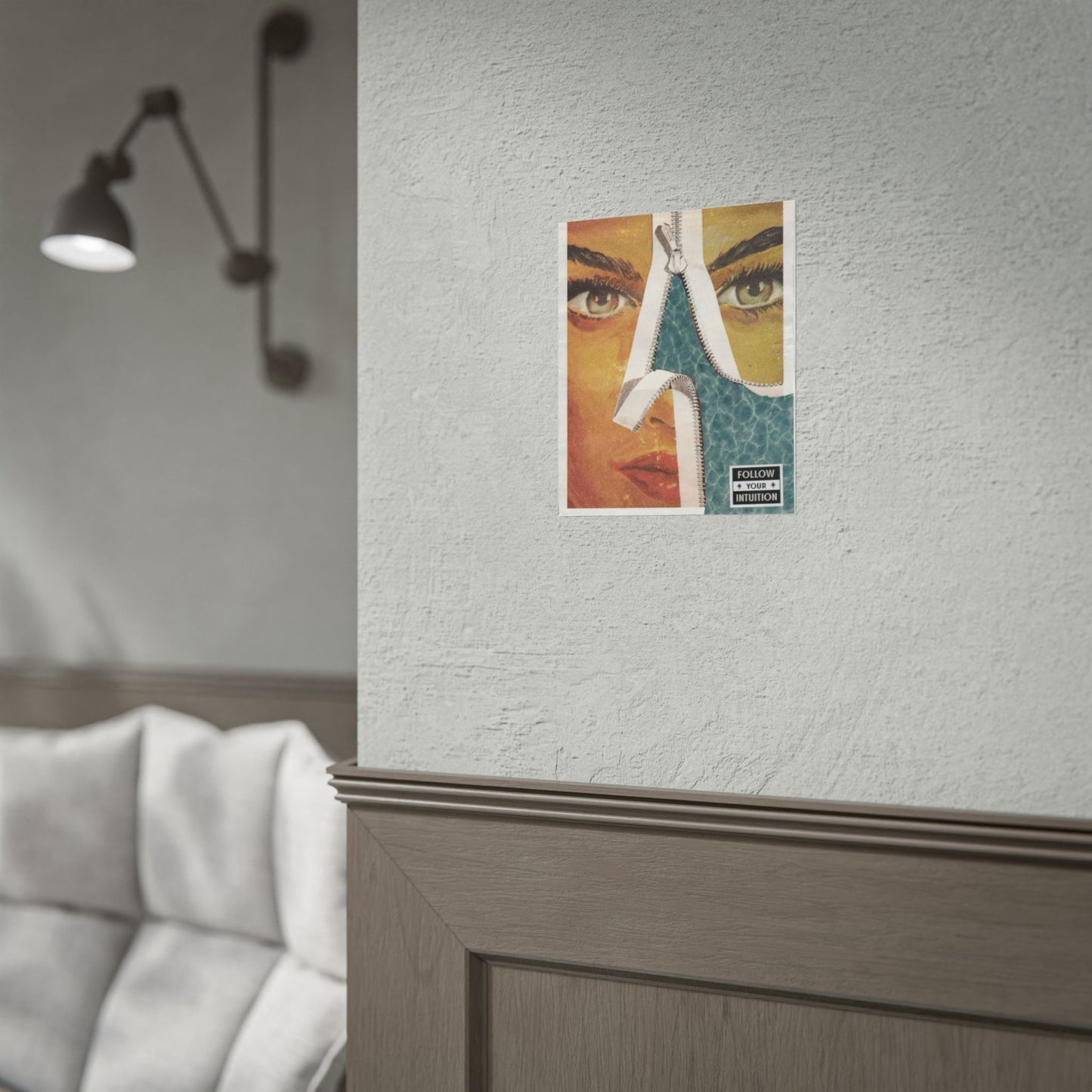 "Follow Your Intuition" Abstract Art Print | Mixed Media Collage