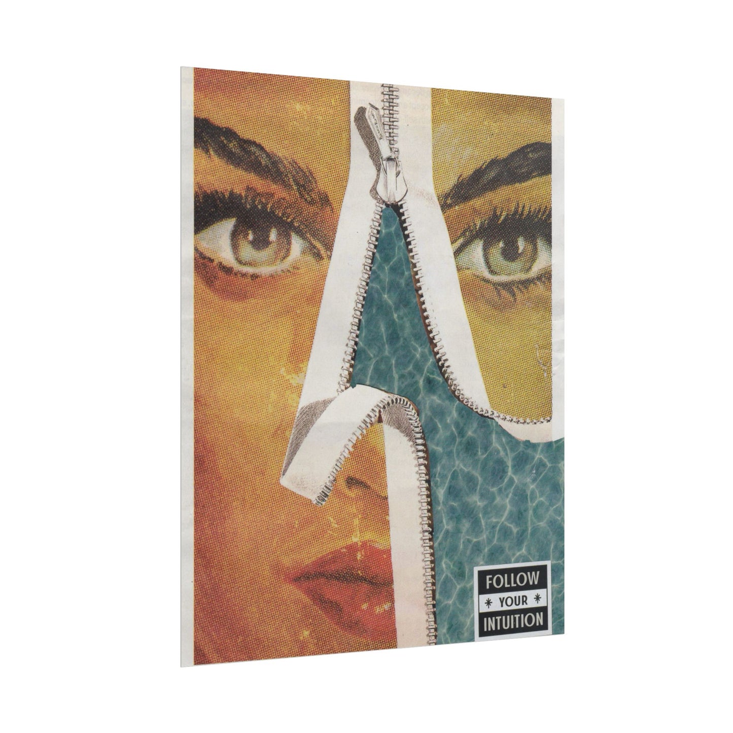 "Follow Your Intuition" Abstract Art Print | Mixed Media Collage