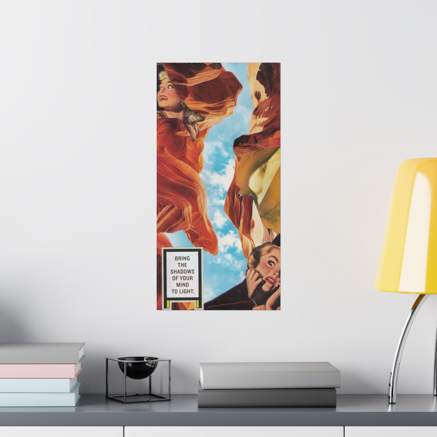"Bring the Shadows of Your Mind to Light"- Mixed Media Art (Large Poster, Vertical)