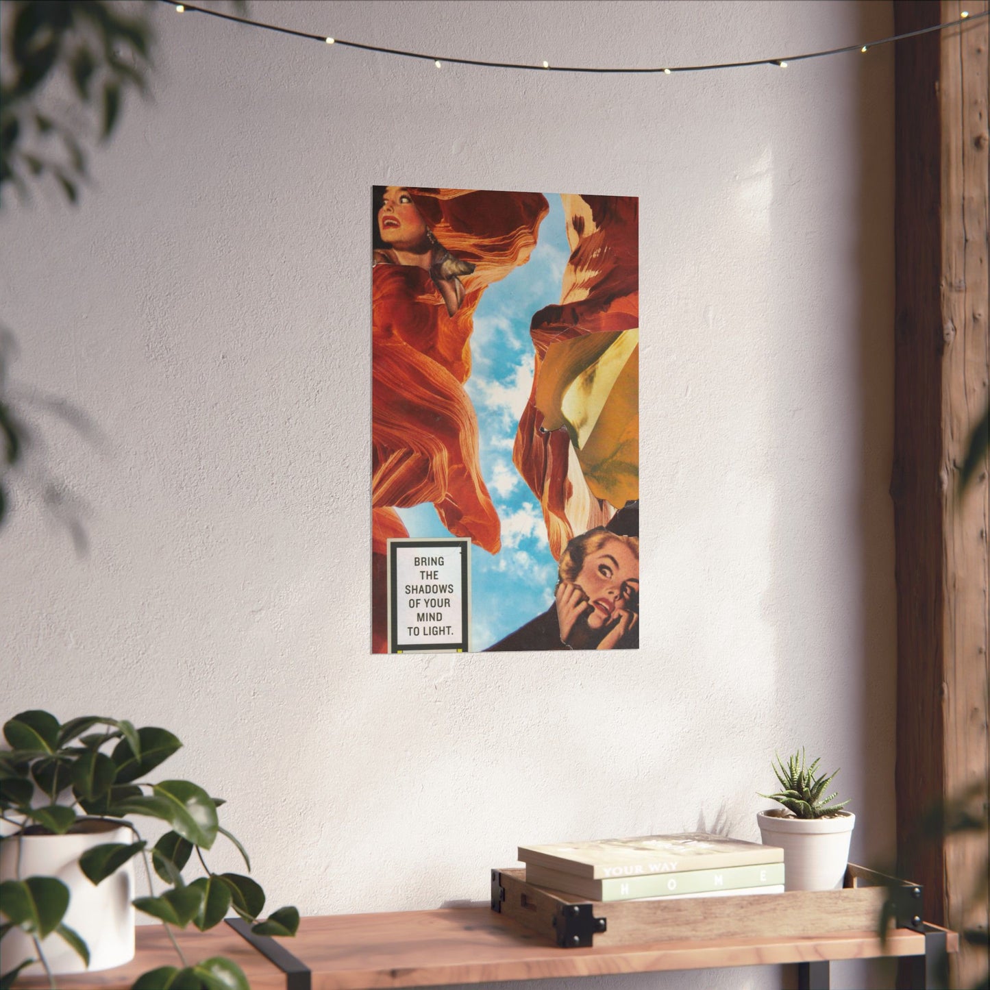 "Bring the Shadows of Your Mind to Light"- Mixed Media Art (Large Poster, Vertical)