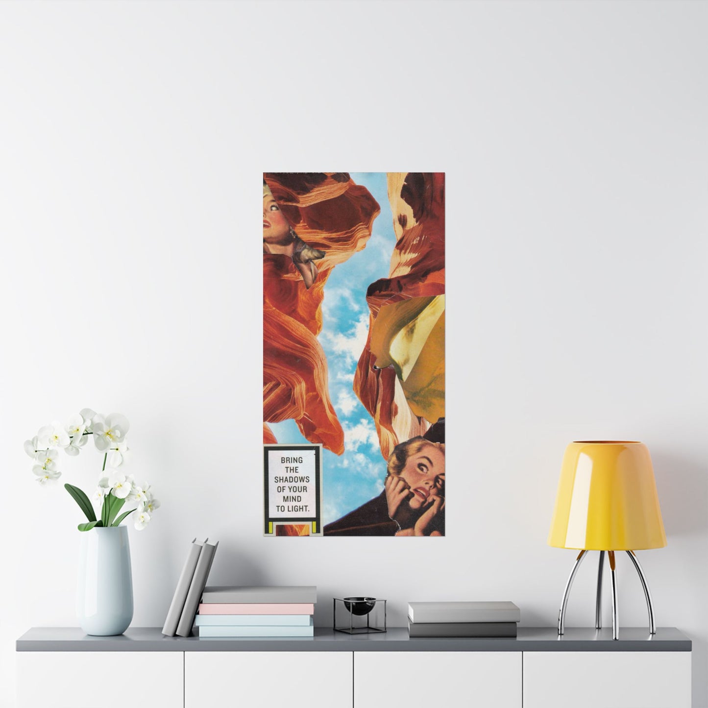 "Bring the Shadows of Your Mind to Light"- Mixed Media Art (Large Poster, Vertical)