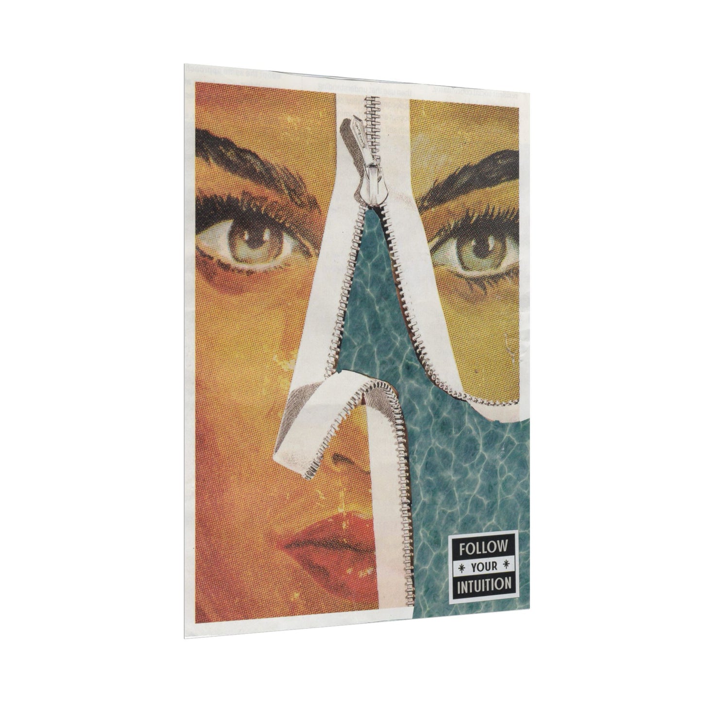 "Follow Your Intuition" Abstract Art Print | Mixed Media Collage