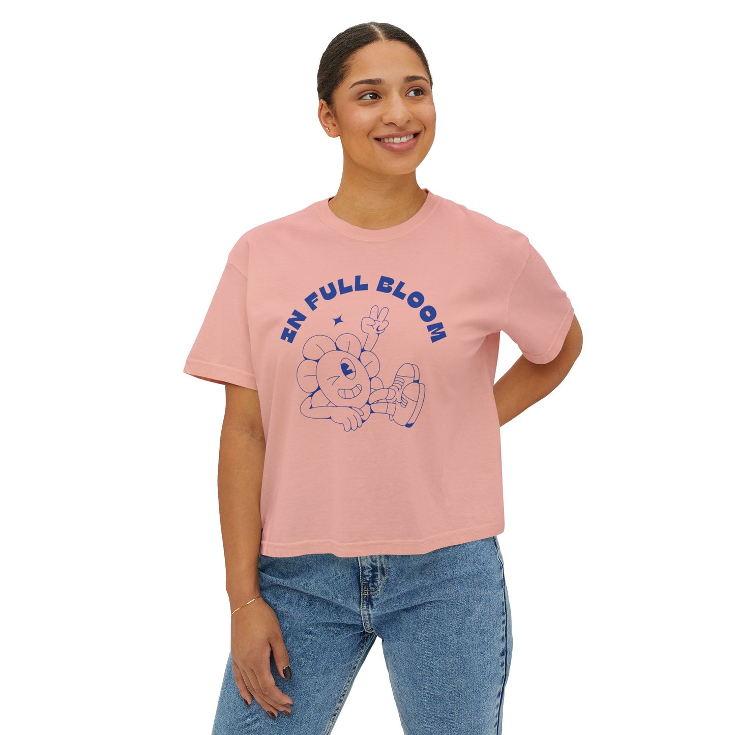 "In Full Bloom" - Retro Graphic T-Shirt for Women