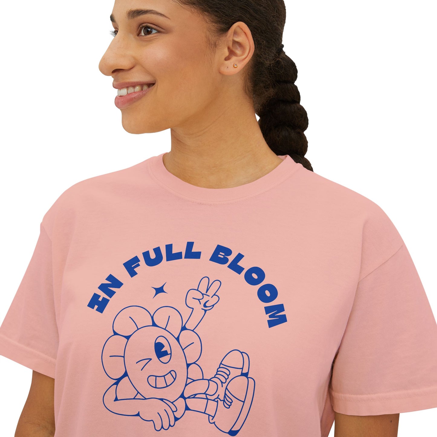 "In Full Bloom" - Retro Graphic T-Shirt for Women