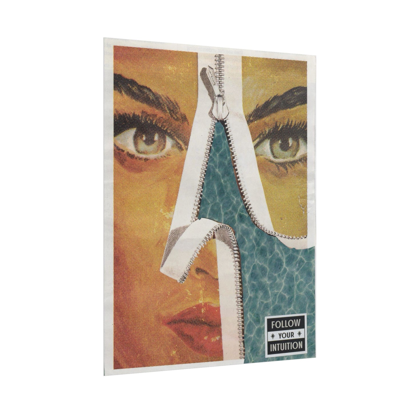 "Follow Your Intuition" Abstract Art Print | Mixed Media Collage