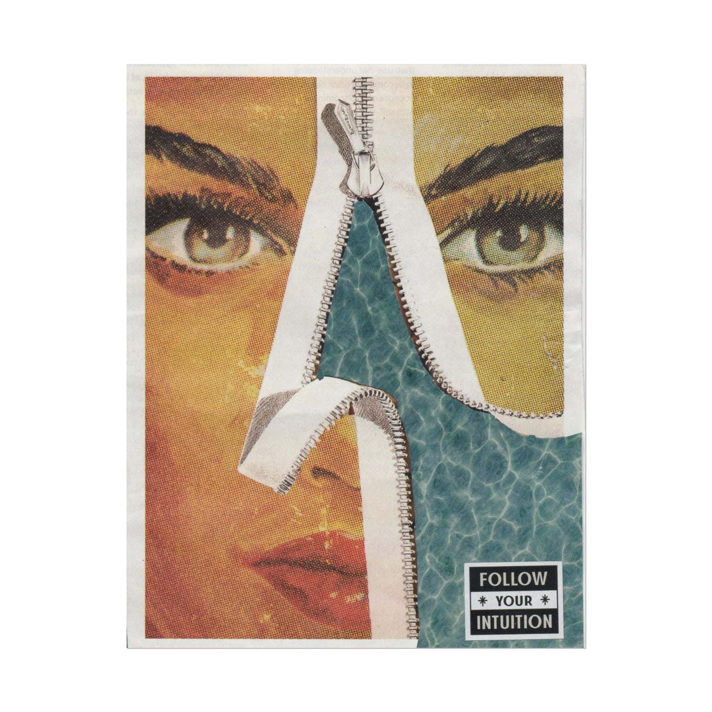 "Follow Your Intuition" Abstract Art Print | Mixed Media Collage