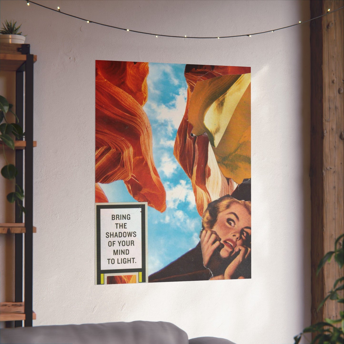 "Bring the Shadows of Your Mind to Light"- Mixed Media Art (Large Poster, Vertical)