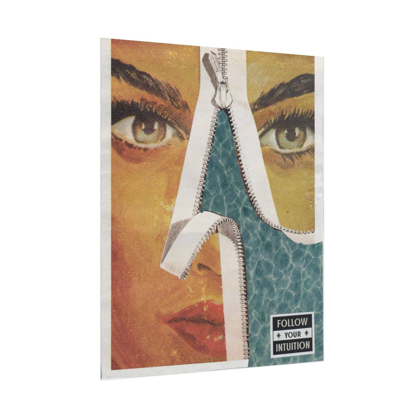 "Follow Your Intuition" Abstract Art Print | Mixed Media Collage