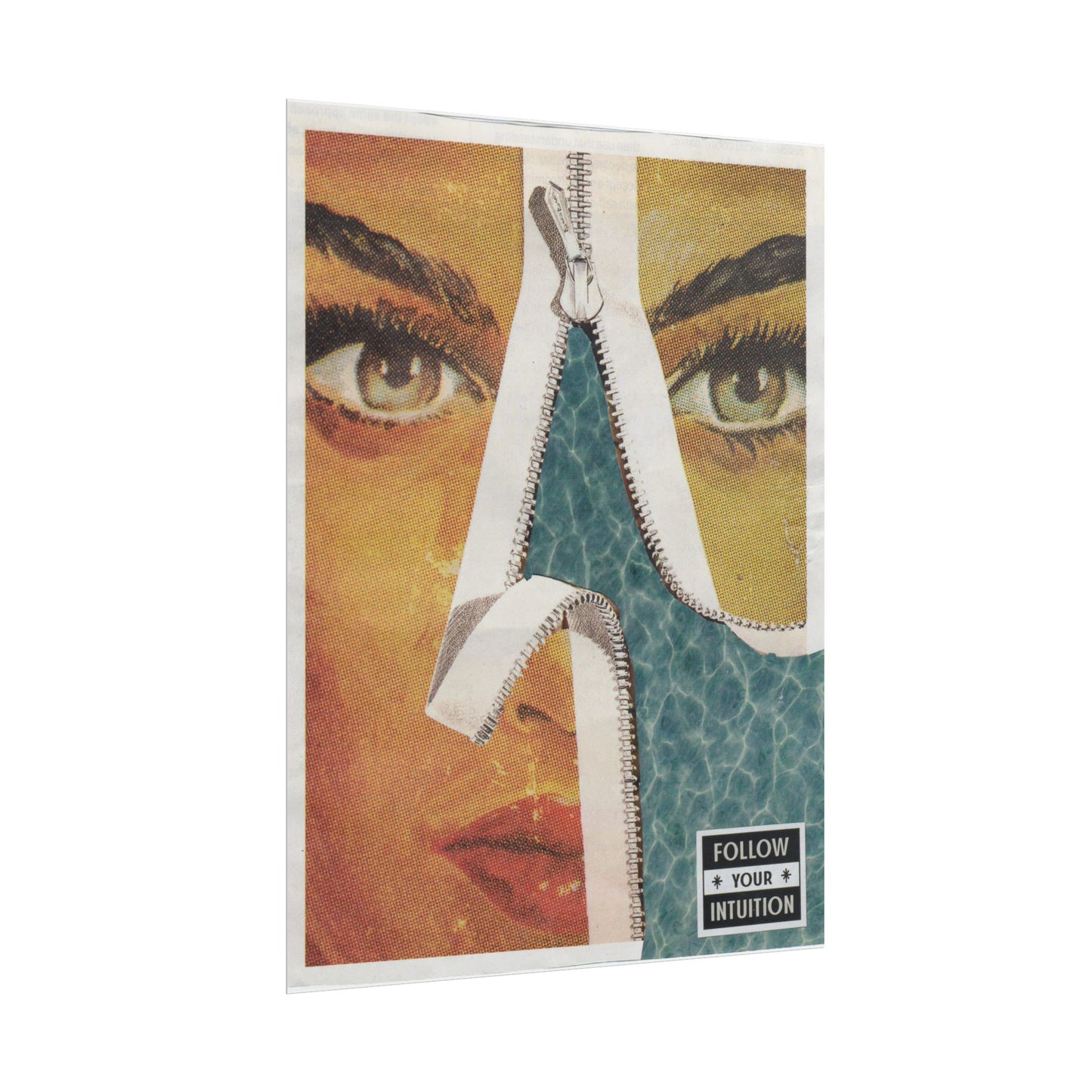 "Follow Your Intuition" Abstract Art Print | Mixed Media Collage