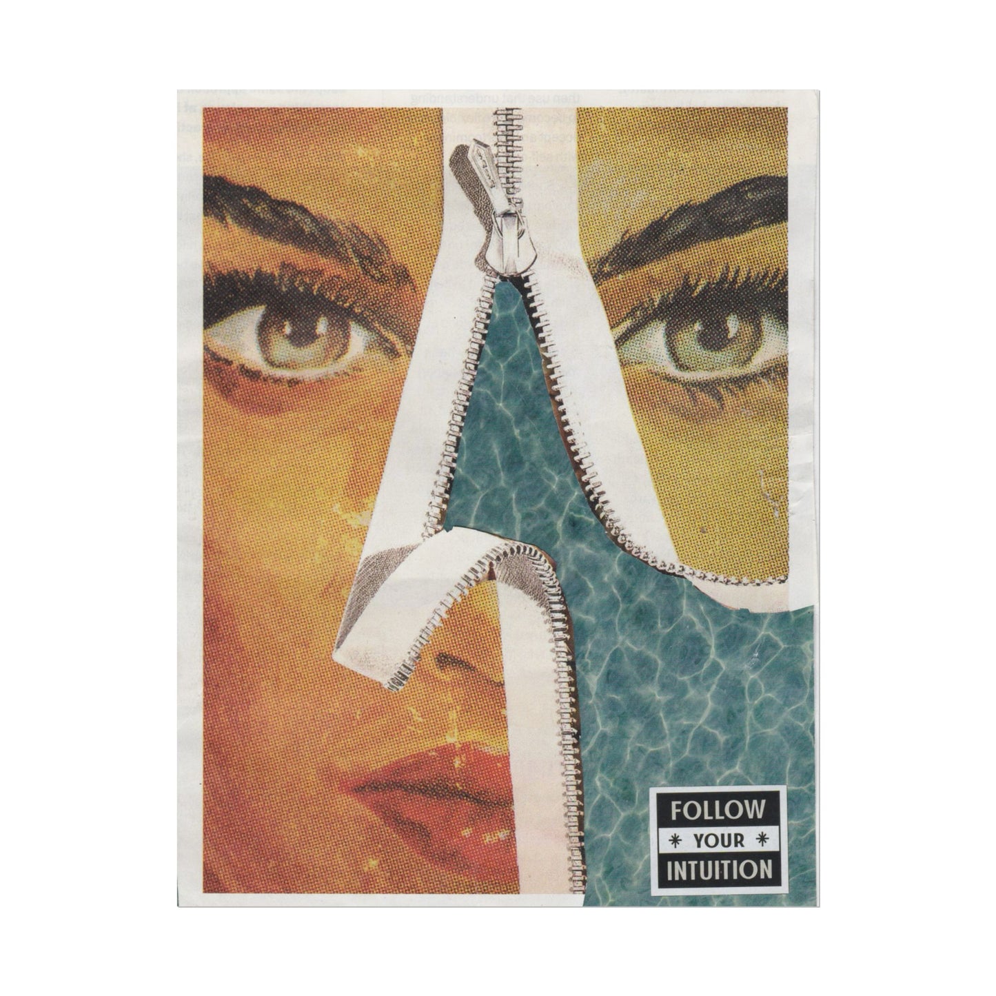 "Follow Your Intuition" Abstract Art Print | Mixed Media Collage