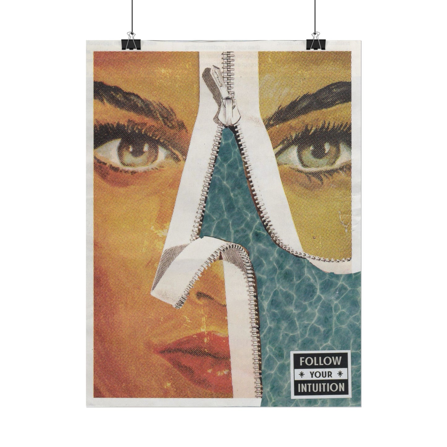 "Follow Your Intuition" Abstract Art Print | Mixed Media Collage