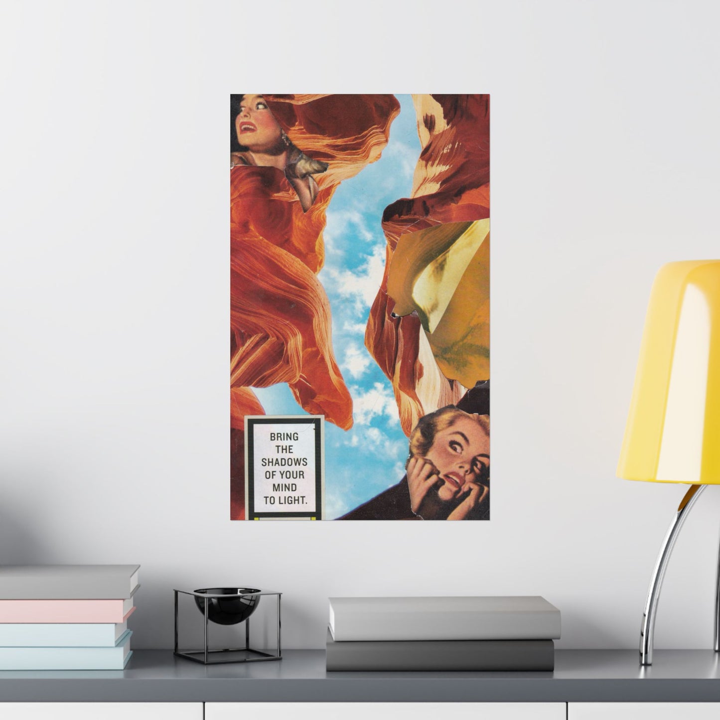 "Bring the Shadows of Your Mind to Light"- Mixed Media Art (Large Poster, Vertical)