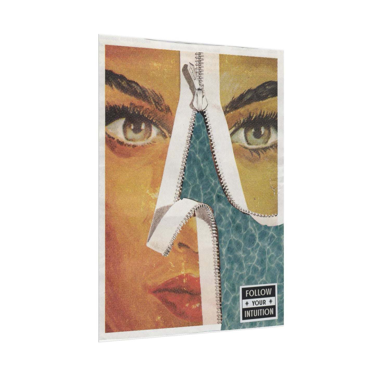 "Follow Your Intuition" Abstract Art Print | Mixed Media Collage