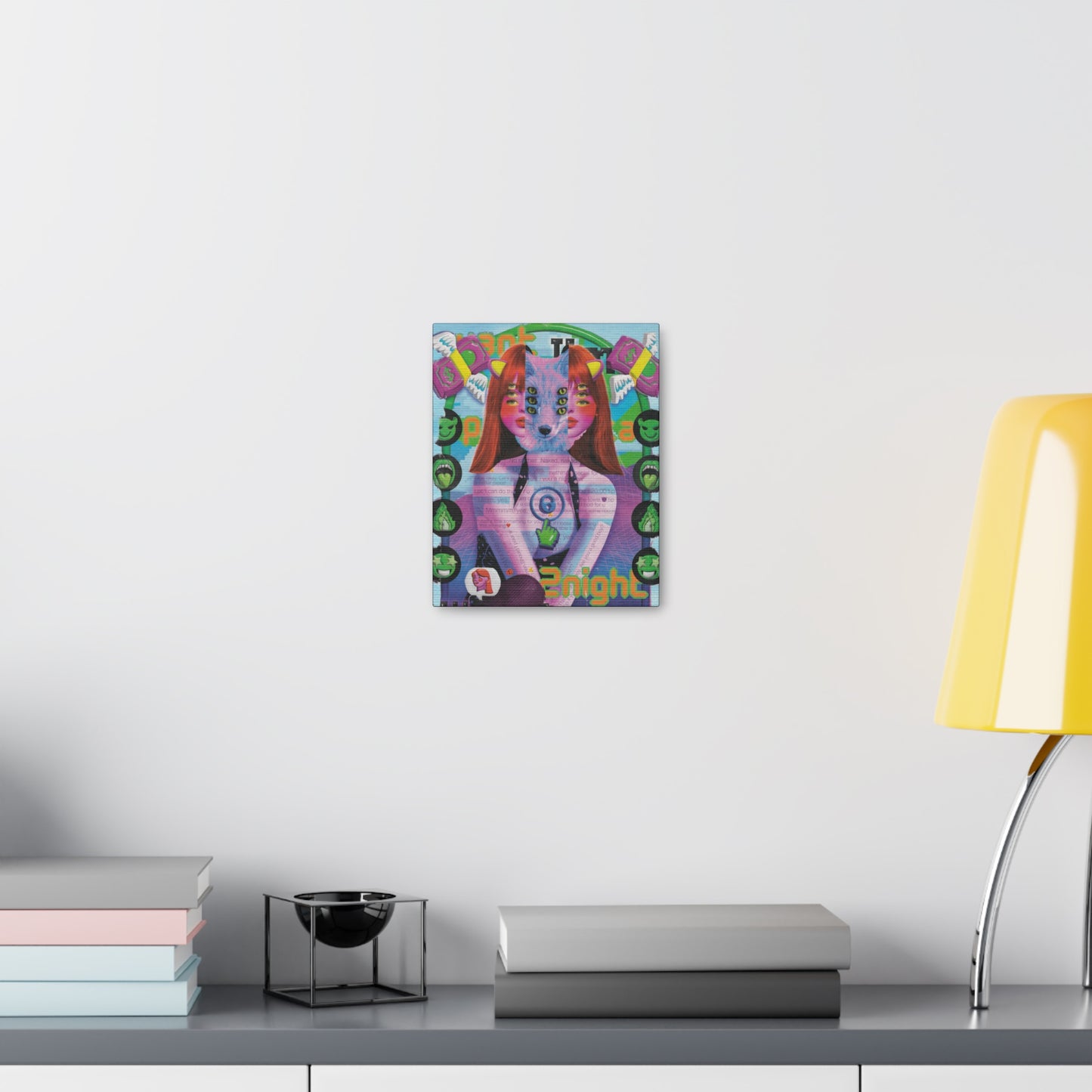 "2night" Surreal Mixed Media Collage - Canvas Art Print