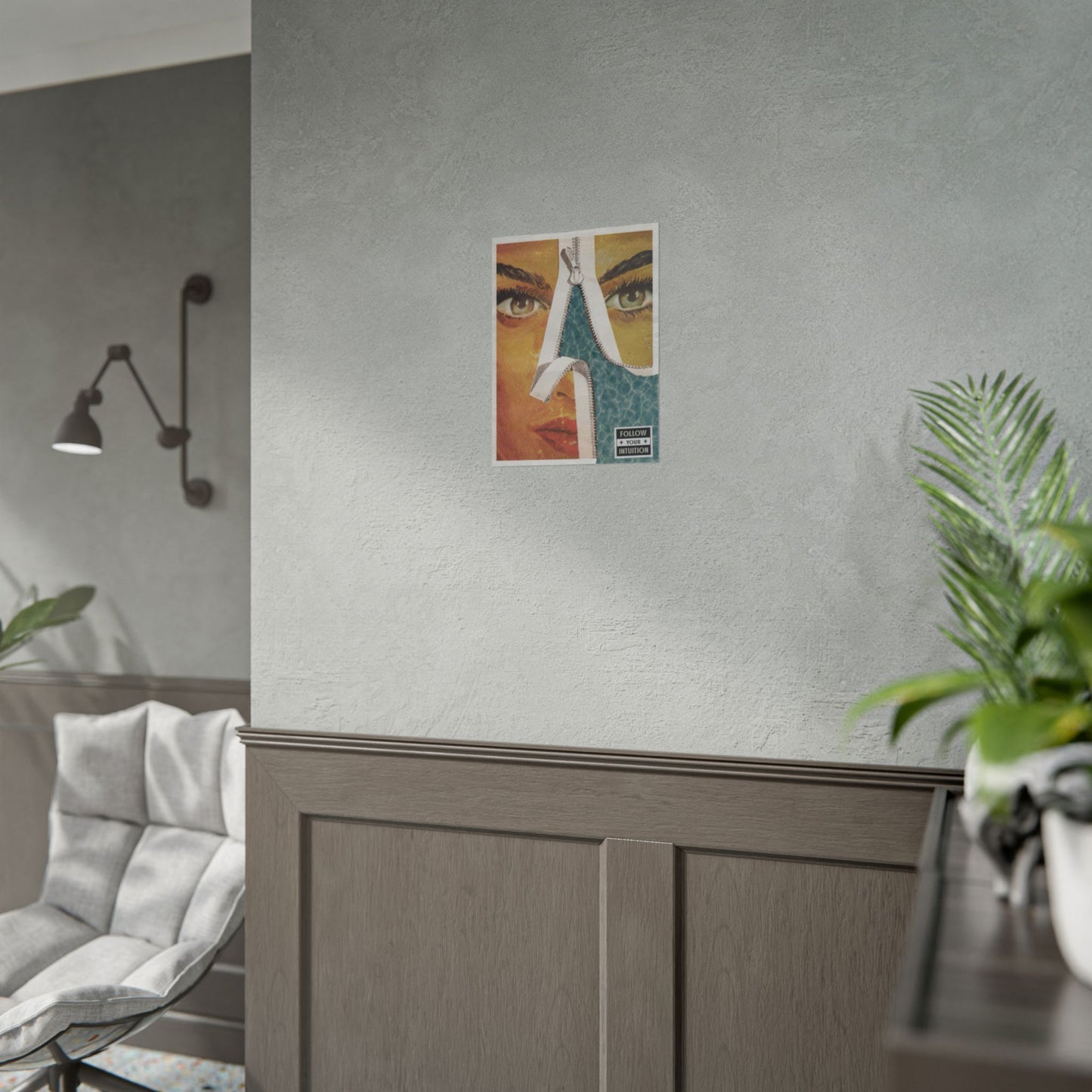 "Follow Your Intuition" Abstract Art Print | Mixed Media Collage