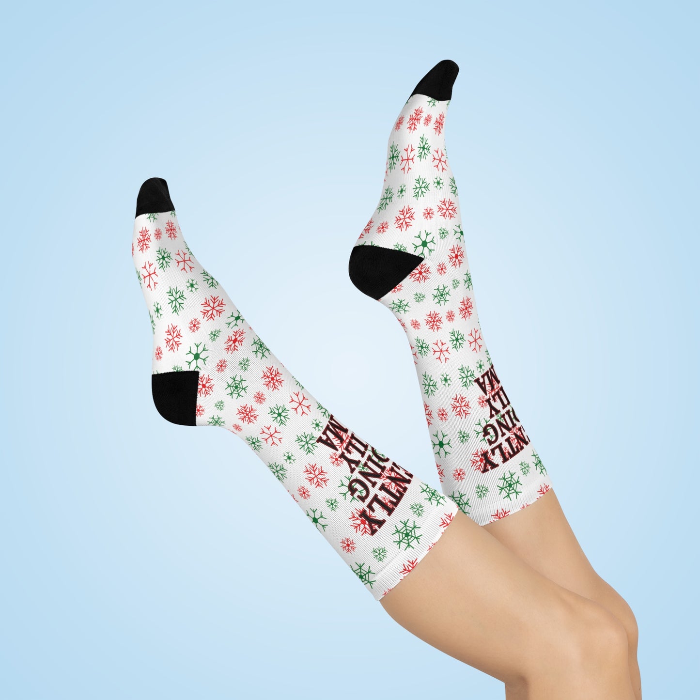 Holiday Socks — “Currently Avoiding Family Drama” Cushioned Crew Socks (Unisex)