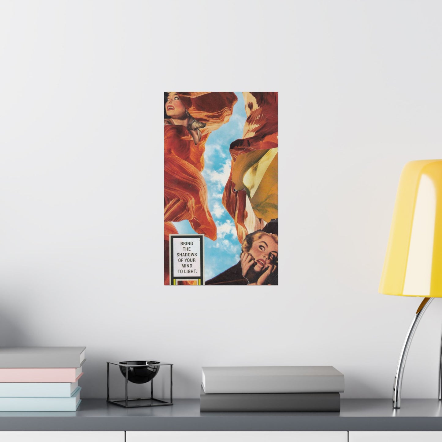 "Bring the Shadows of Your Mind to Light"- Mixed Media Art (Large Poster, Vertical)