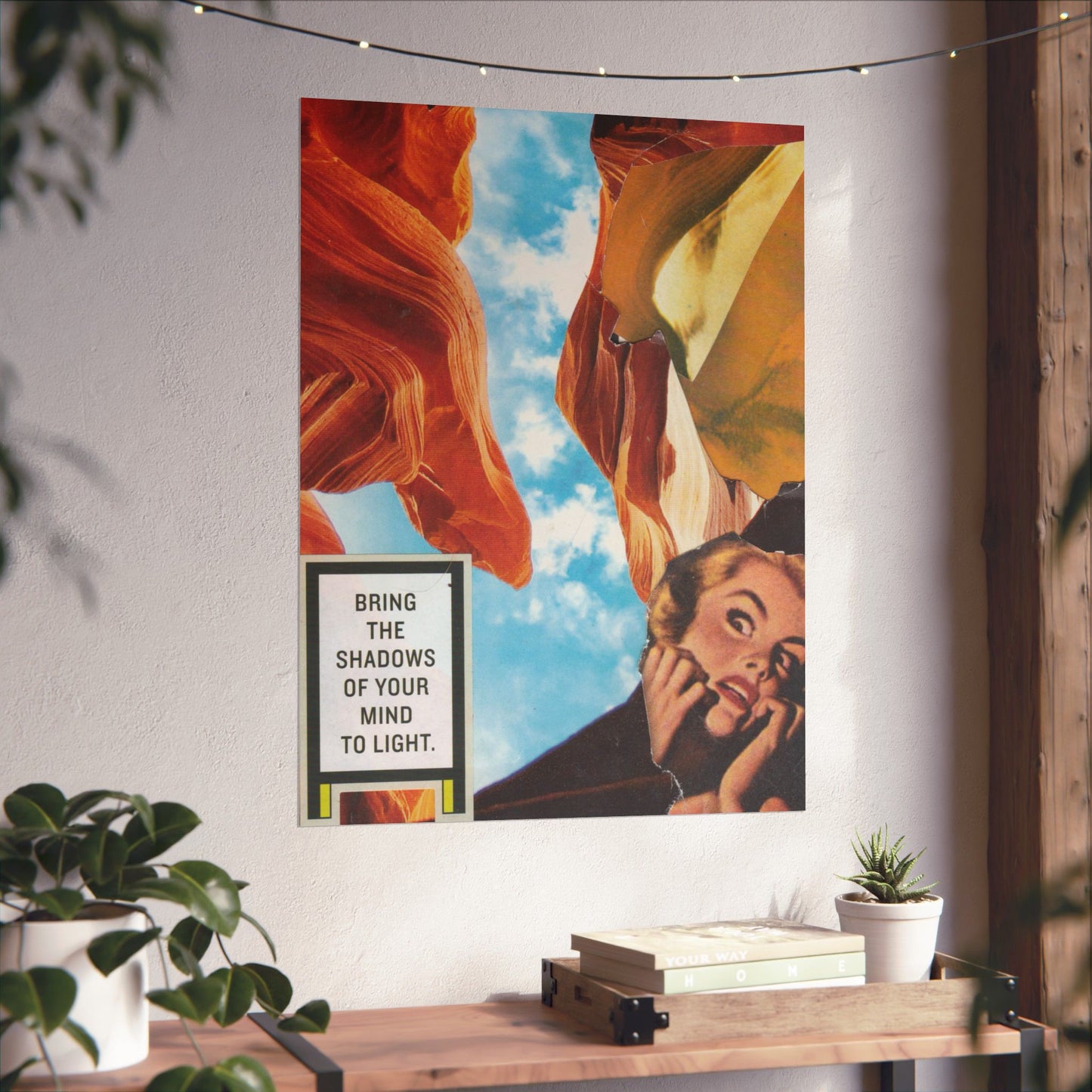 "Bring the Shadows of Your Mind to Light"- Mixed Media Art (Large Poster, Vertical)