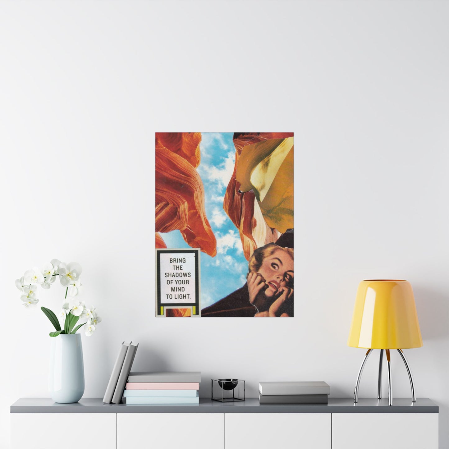 "Bring the Shadows of Your Mind to Light"- Mixed Media Art (Large Poster, Vertical)