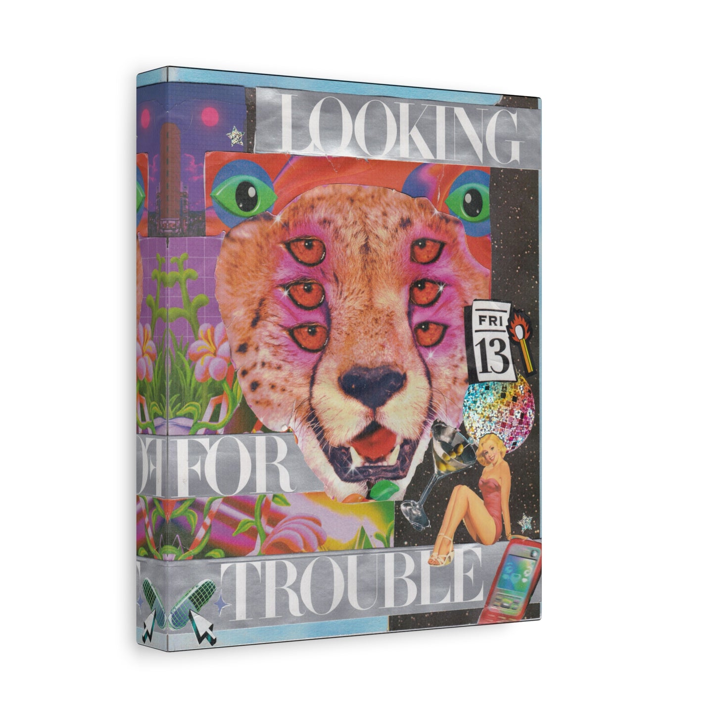 "Looking for Trouble" – Surreal Collage Art Canvas