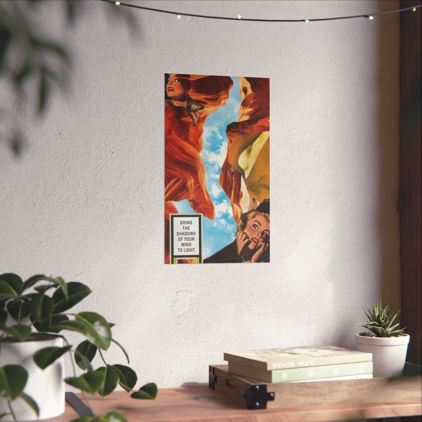 "Bring the Shadows of Your Mind to Light"- Mixed Media Art (Large Poster, Vertical)