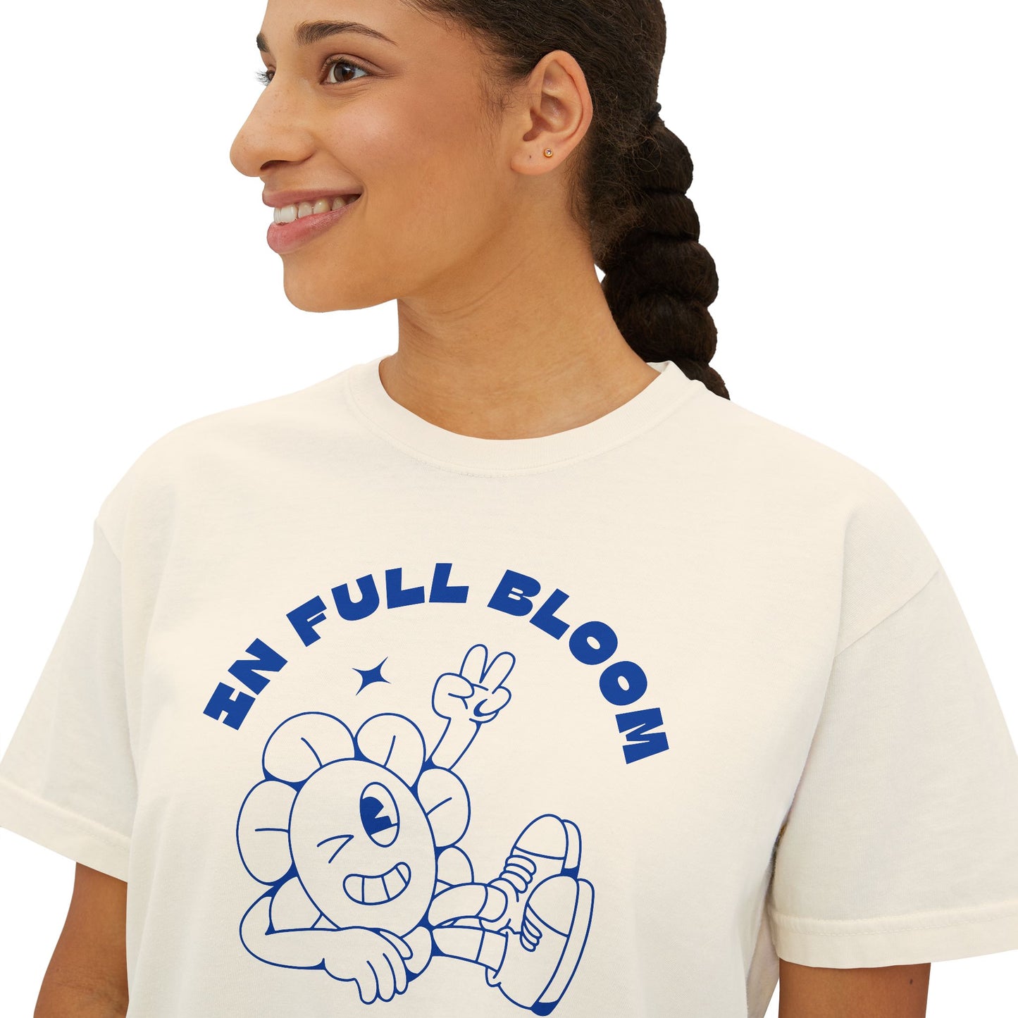 "In Full Bloom" - Retro Graphic T-Shirt for Women