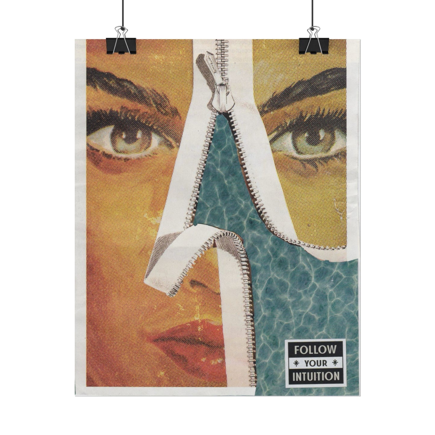"Follow Your Intuition" Abstract Art Print | Mixed Media Collage