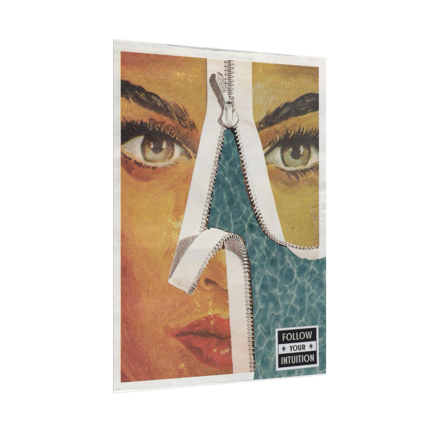 "Follow Your Intuition" Abstract Art Print | Mixed Media Collage