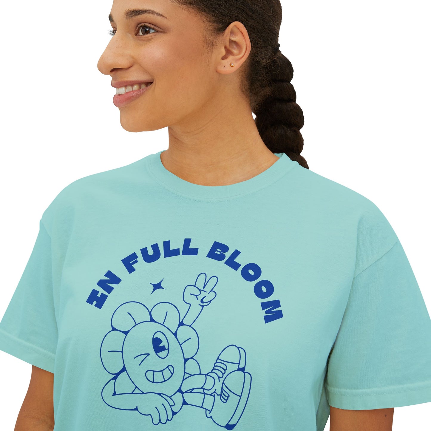 "In Full Bloom" - Retro Graphic T-Shirt for Women