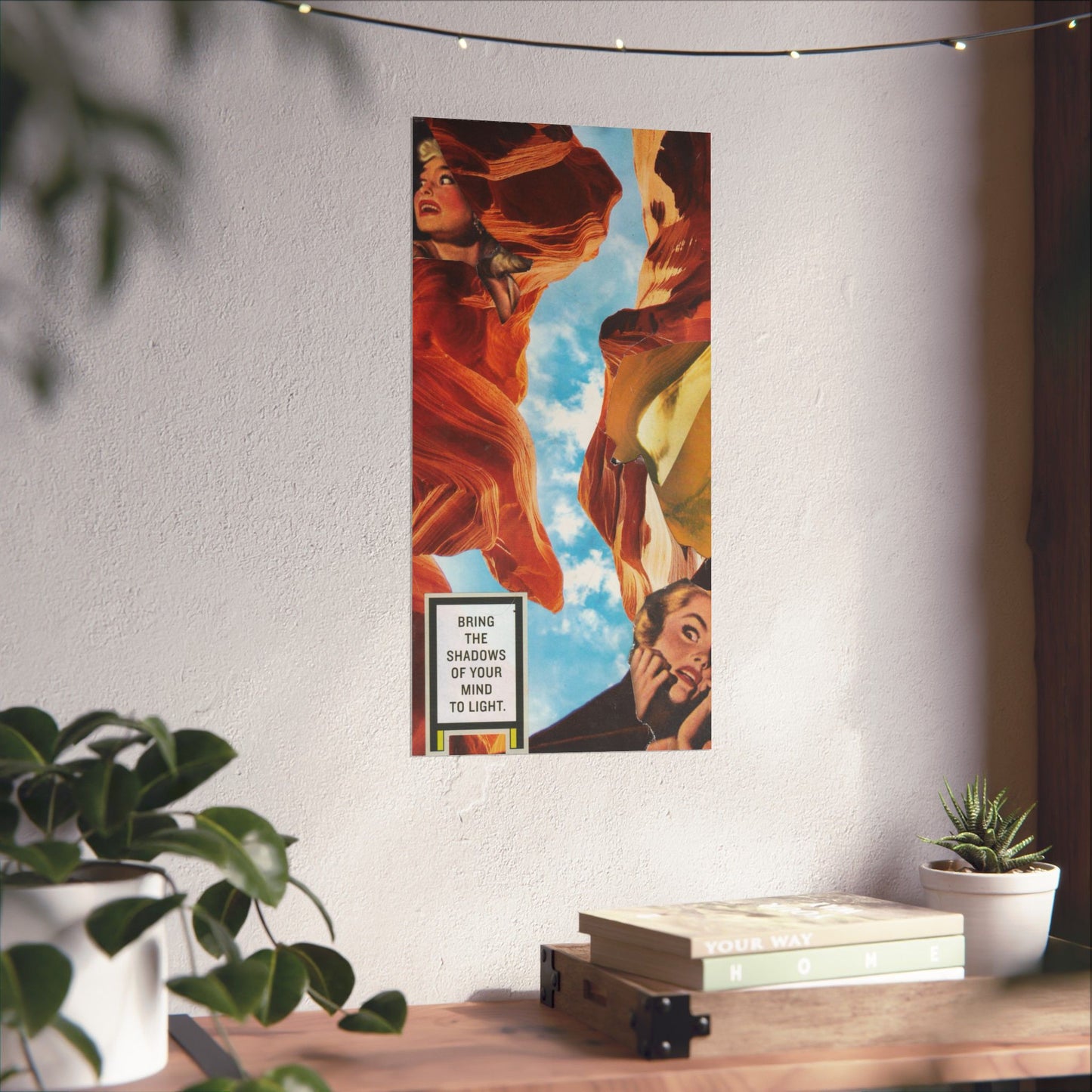 "Bring the Shadows of Your Mind to Light"- Mixed Media Art (Large Poster, Vertical)