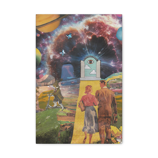 "Do Not Fear Change" Surreal Mixed Media Collage | Canvas Art Print
