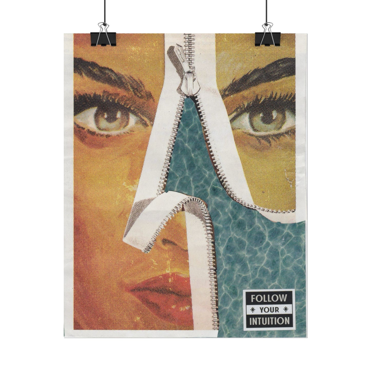 "Follow Your Intuition" Abstract Art Print | Mixed Media Collage